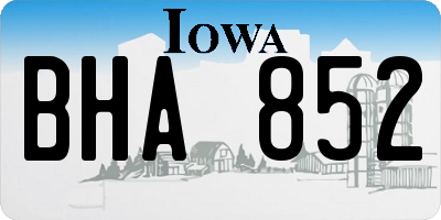 IA license plate BHA852