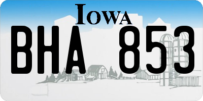 IA license plate BHA853