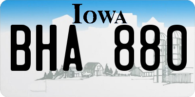 IA license plate BHA880