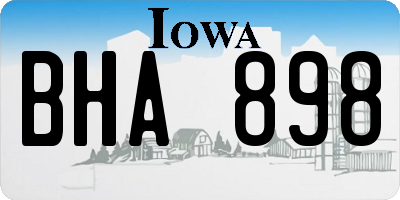 IA license plate BHA898