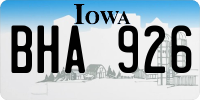 IA license plate BHA926
