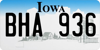 IA license plate BHA936