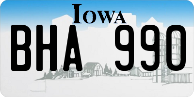 IA license plate BHA990