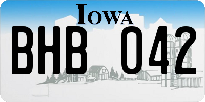 IA license plate BHB042