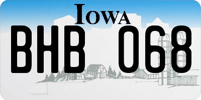 IA license plate BHB068