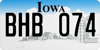 IA license plate BHB074