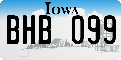 IA license plate BHB099