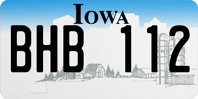 IA license plate BHB112