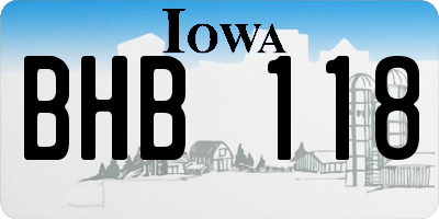 IA license plate BHB118