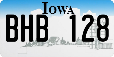 IA license plate BHB128
