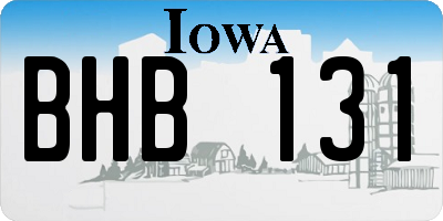 IA license plate BHB131