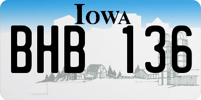 IA license plate BHB136
