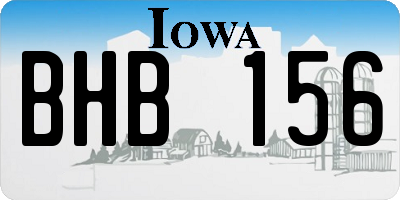 IA license plate BHB156