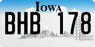 IA license plate BHB178