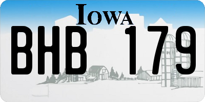 IA license plate BHB179