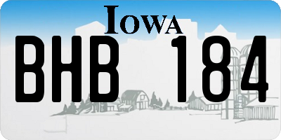 IA license plate BHB184