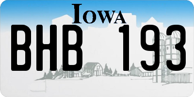 IA license plate BHB193