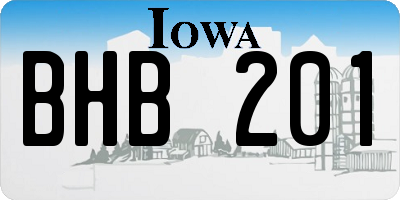 IA license plate BHB201