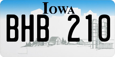 IA license plate BHB210