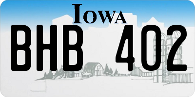 IA license plate BHB402