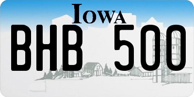 IA license plate BHB500
