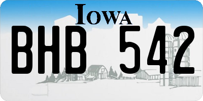 IA license plate BHB542