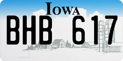 IA license plate BHB617