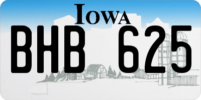 IA license plate BHB625