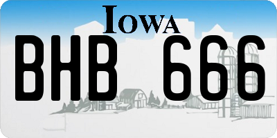 IA license plate BHB666