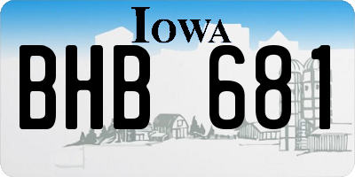 IA license plate BHB681