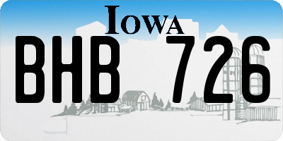 IA license plate BHB726