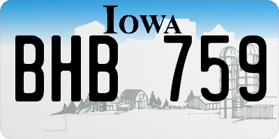 IA license plate BHB759