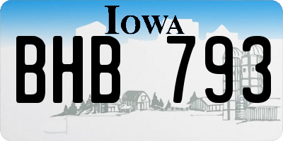 IA license plate BHB793