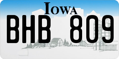 IA license plate BHB809