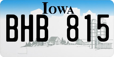 IA license plate BHB815