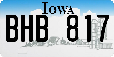 IA license plate BHB817