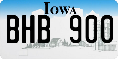 IA license plate BHB900