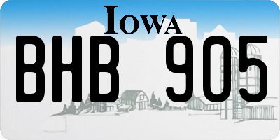 IA license plate BHB905
