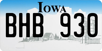 IA license plate BHB930