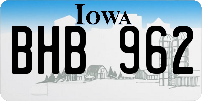 IA license plate BHB962