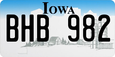 IA license plate BHB982