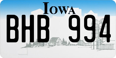 IA license plate BHB994