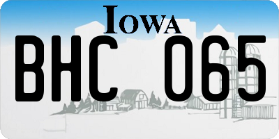 IA license plate BHC065