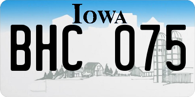 IA license plate BHC075