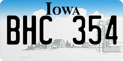 IA license plate BHC354