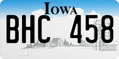 IA license plate BHC458