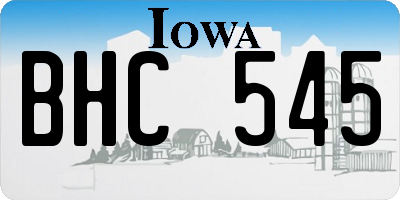 IA license plate BHC545
