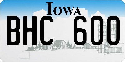 IA license plate BHC600