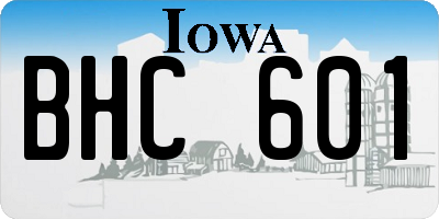 IA license plate BHC601