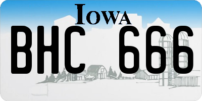 IA license plate BHC666